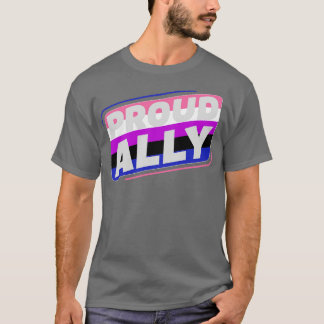 Gendertievloeistof Proud Ally LGBT Gendervloeivlag T-shirt