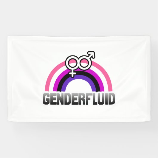 Gendervloeibaar geslachtsymbool spandoek (Horizontaal)