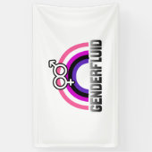 Gendervloeibaar geslachtsymbool spandoek (Verticaal)