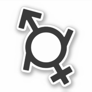 Gendervloeibaar Vrouw en mannelijk gendersymbool Sticker