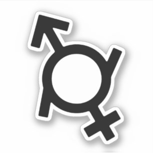 Gendervloeibaar Vrouw en mannelijk geslacht symboo Sticker
