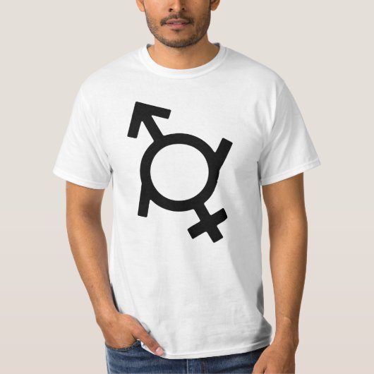 Gendervloeibaar Vrouw en mannelijk geslacht symboo T-shirt (Voorkant)