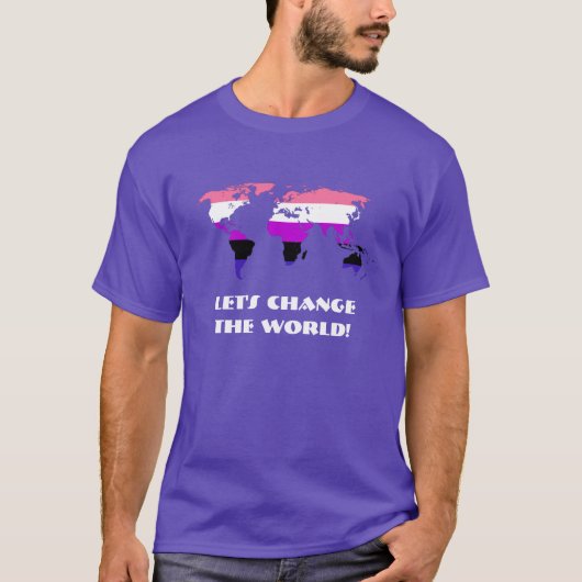 Gendervloeibaarheidspride - Verander de wereld T-s T-shirt (Voorkant)