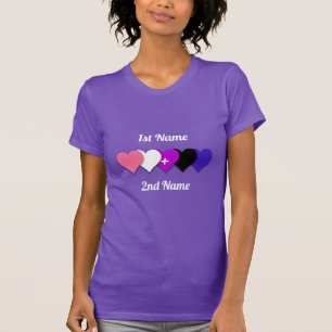 Gendervloeibaarheidsprideontwerp met harten/een pa t-shirt
