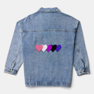 Gendervloeibaarheidspridvlag met hart denim jacket