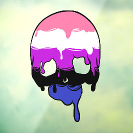 Gendervloeibare trots druipende schedel raamsticker