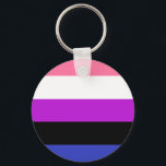 Gendervloeide Flag LGBT-Sleutelhanger Sleutelhanger<br><div class="desc">Deze knop is zo schattig met de vlag voor geslachtsvloeistof. Ideaal voor op je jas,  tas of rugzak.</div>