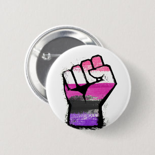 Gendervloeide Pride Fist Ronde Button 5,7 Cm