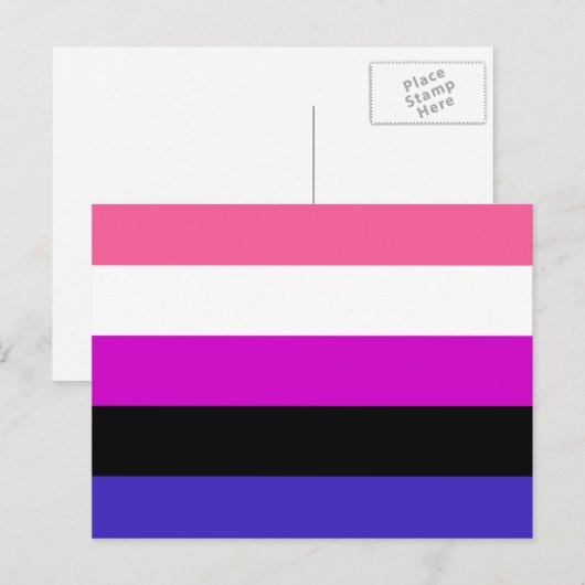 Gendervloeide Pride Flag Briefkaart (Voorkant / Achterkant)