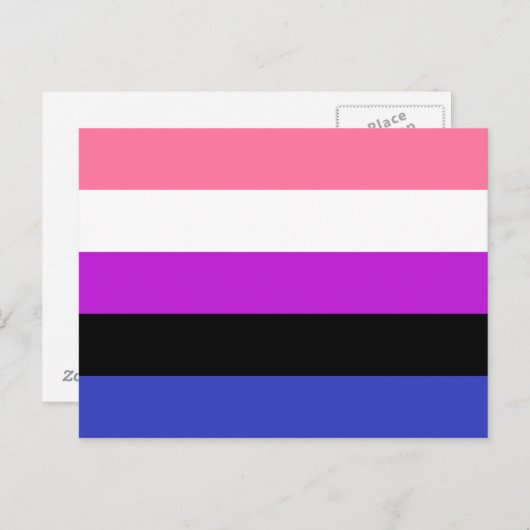 Gendervloeide Pride Flag Briefkaart (Voorkant / Achterkant)