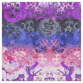 Gendervloeide Pride Flag Colors Dragon Damask Stof (Swatch)