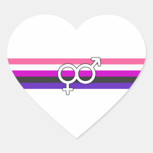 Gendervloeide Pride Flag Hart Sticker