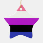 Gendervloeide Pride Flag Keramisch Ornament (Voorkant)