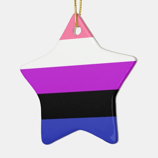 Gendervloeide Pride Flag Keramisch Ornament (Links)
