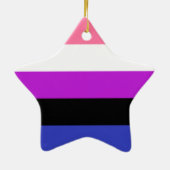 Gendervloeide Pride Flag Keramisch Ornament (Achterkant)