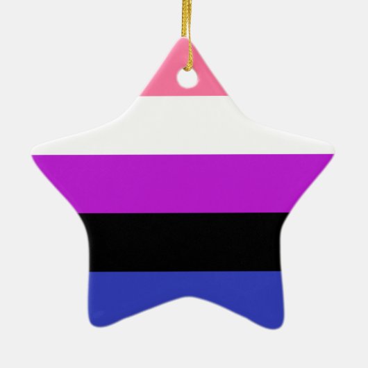 Gendervloeide Pride Flag Keramisch Ornament (Achterkant)