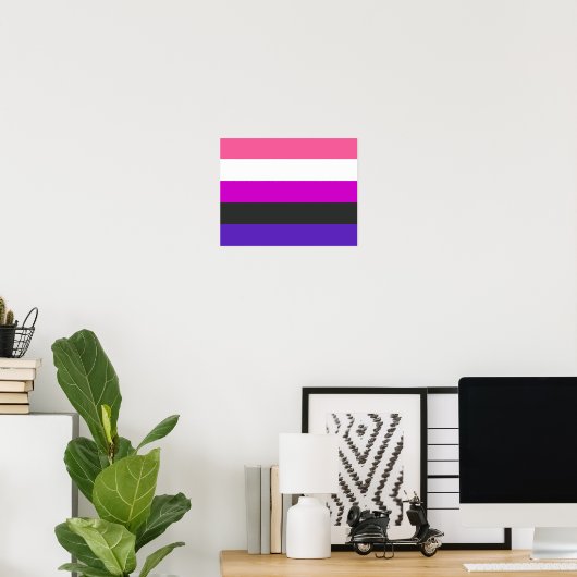 Gendervloeide Pride Flag Poster (Thuiskantoor)