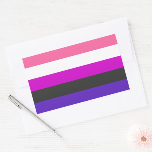 Gendervloeide Pride Flag Rechthoekige Sticker (Envelop)