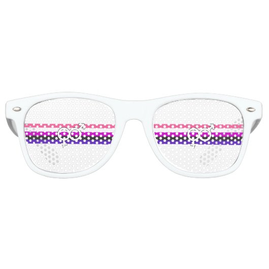 Gendervloeide Pride Flag Retro Zonnebril (Voorkant)