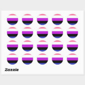 Gendervloeide Pride Flag Ronde Sticker (Vel)