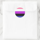 Gendervloeide Pride Flag Ronde Sticker (Tas)