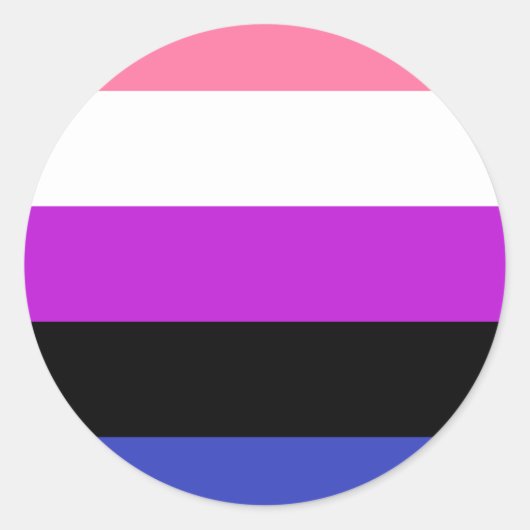 Gendervloeide Pride Flag Ronde Sticker (Voorkant)