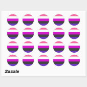 Gendervloeide Pride Flag Ronde Sticker (Vel)