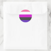 Gendervloeide Pride Flag Ronde Sticker (Tas)