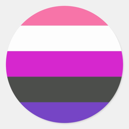 Gendervloeide Pride Flag Ronde Sticker (Voorkant)