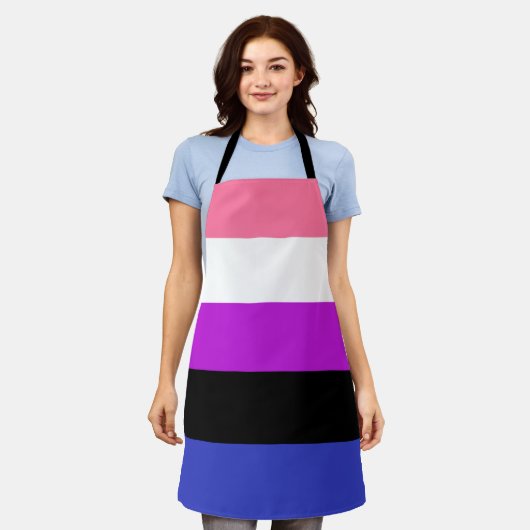 Gendervloeide Pride Flag Schort (Gedragen)