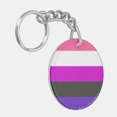 Gendervloeide Pride Flag Sleutelhanger (Voorkant Links)