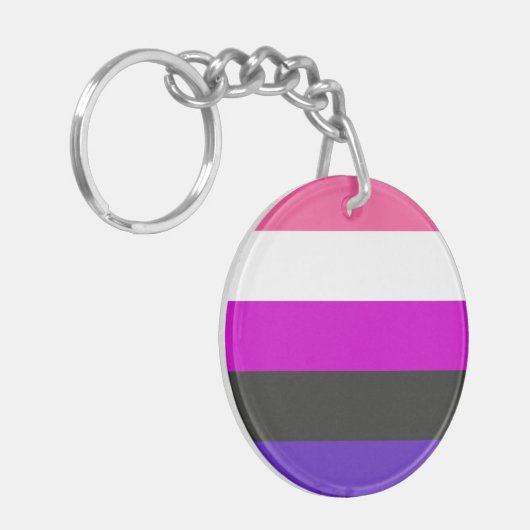 Gendervloeide Pride Flag Sleutelhanger (Voorkant Links)