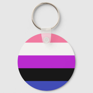 Gendervloeide Pride Flag Sleutelhanger