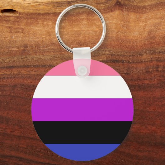 Gendervloeide Pride Flag Sleutelhanger (Voorkant)