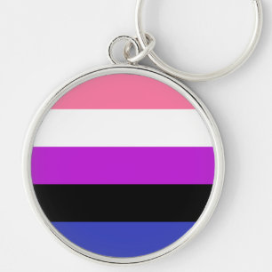 Gendervloeide Pride Flag Sleutelhanger