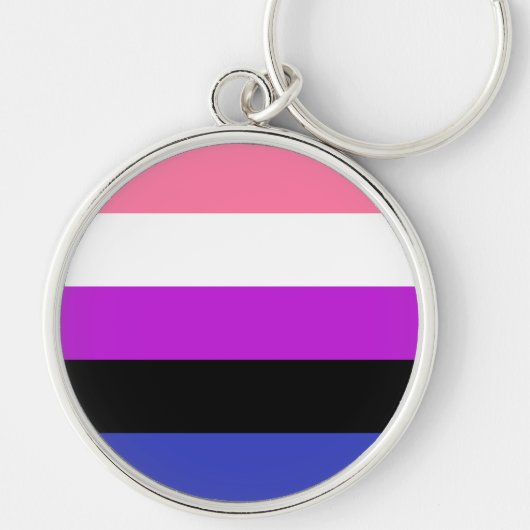 Gendervloeide Pride Flag Sleutelhanger (Voorkant)