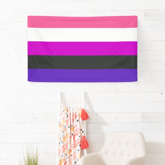 Gendervloeide Pride Flag Spandoek (Insitu)