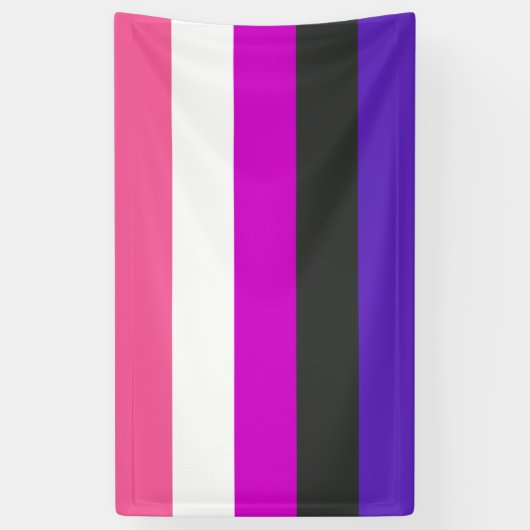 Gendervloeide Pride Flag Spandoek (Verticaal)