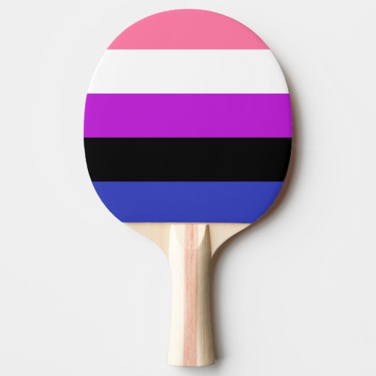 Gendervloeide Pride Flag Tafeltennisbatje (Voorkant)