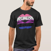 Gendervloeide Pride Lips Kiss Flag Non-Binary Enby T-shirt (Voorkant)