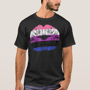 Gendervloeide Pride Lips Kiss Flag Non-Binary Enby T-shirt
