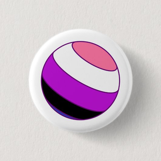 Gendervloeide Pride Sphere Ronde Button 3,2 Cm (Voorkant)