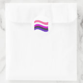 Gendervloeide Pride Wavy Flag Ronde Sticker (Tas)