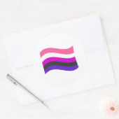 Gendervloeide Pride Wavy Flag Ronde Sticker (Envelop)