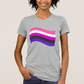 Gendervloeide Pride Wavy Flag T-shirt (Voorkant)