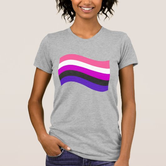 Gendervloeide Pride Wavy Flag T-shirt (Voorkant)