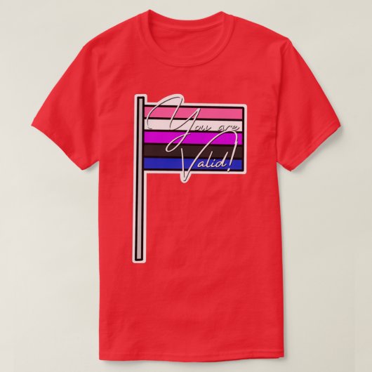 Gendervloeide Pride Youre Valid Flag T-shirt (Design voorkant)