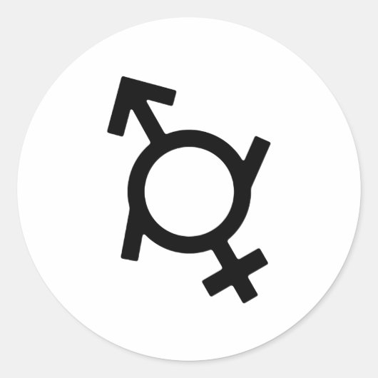 Gendervloeiend gendersymbool ronde sticker (Voorkant)