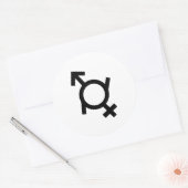 Gendervloeiend gendersymbool ronde sticker (Envelop)
