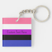 Gendervloeiende vlag Love is Love is Love is Fluid Sleutelhanger (Achterkant)